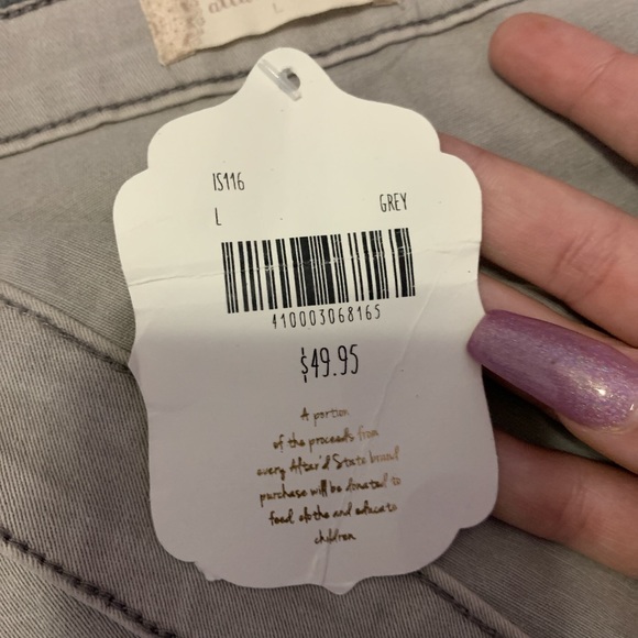 grey mini skirt with buttons down the side - Picture 4 of 4